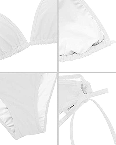 Image of Century Star Women Cute String Triangle Bikini Sets - Swimsuits Two-Piece Tie Side Adjustable Ties Halter Bathing Suit