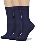 COTTON DAY Women's Soft Combed Cotton Dress Socks Seamless Toe (Navy Blue 9-11 ML)