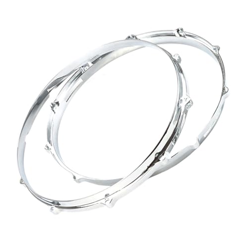SUPVOX 2pcs 10 Hole Snare Drum Side Hoops Metal Drum Accessories Replacement Hoops