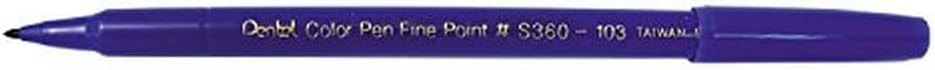 Pentel Arts Color Pen, Blue, Box of 12 (S360-103)