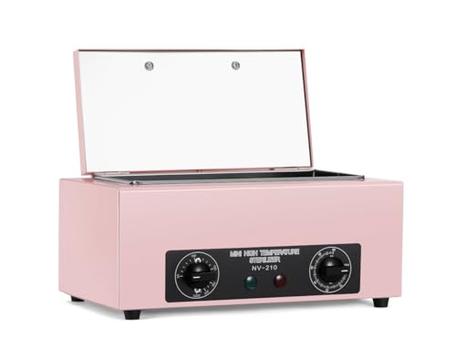 High Temperature Sterilizer Autoclave Machine for Metal Tools with Handle with Timer 110V 300W, 1.5L Capacity, for Dental Tools (Pink)