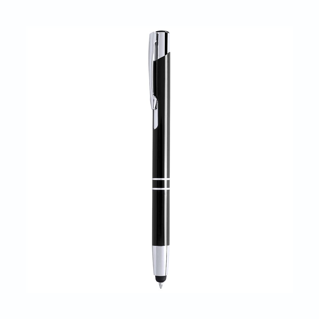 Penna a sfera 2 in 1, colore metallo, confezione da 100
