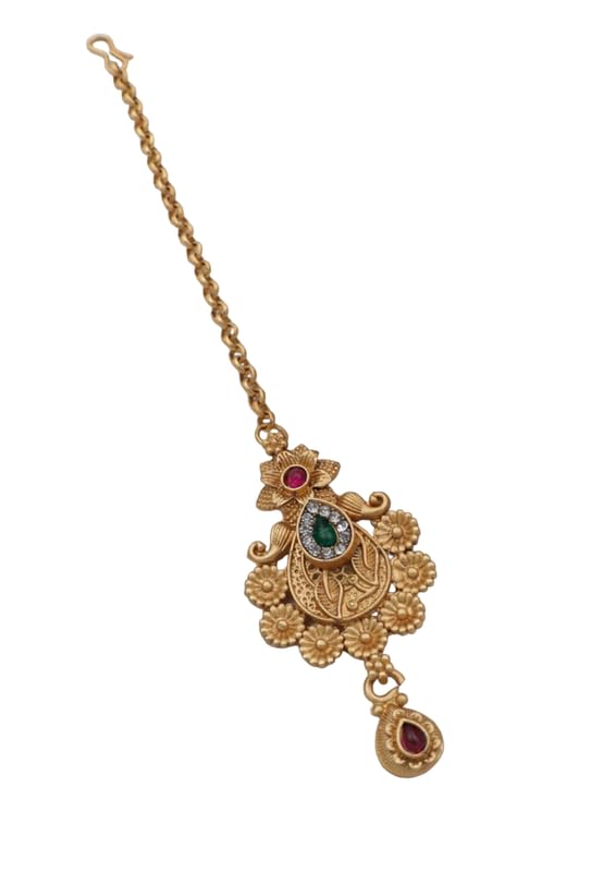 TKRB SALES Traditional Artificial Gold Pating Mag Tikka For Women Ethnic Wear And Festive Celebrations, Easy To Wear, Stylish & Comfortable, Modern Design | Artificial Jewellery - Design-10 (B0D8VKYLGS) Amazon Price History, Amazon Price Tracker