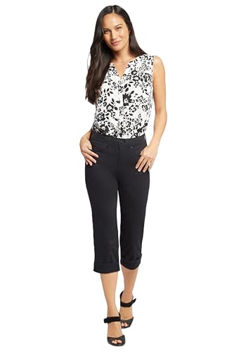 Image of NYDJ Women's Marilyn Crop Cuff Jeans, Black, 6 20.5