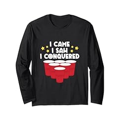 Buy the Ultimate "I Came, I Saw, I Conquered" Beer Pong Long Sleeve Tee for Beer Enthusiasts – I Came I Saw I Conquered