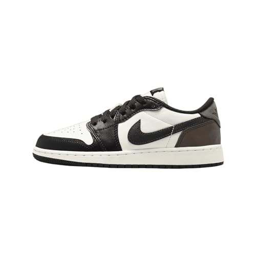 Air Jordan 1 Low OG Wolf Grey Big Kids' Shoes (CZ0858-102, Sail/Dark Mocha/Black) Size 5