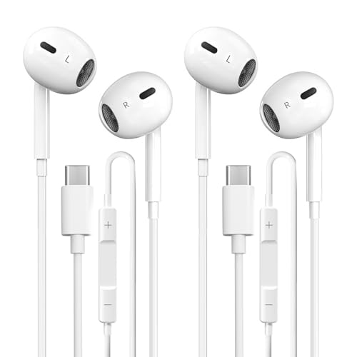 USB C Headphones 2 Pack, Type C Earphones with Microphone...