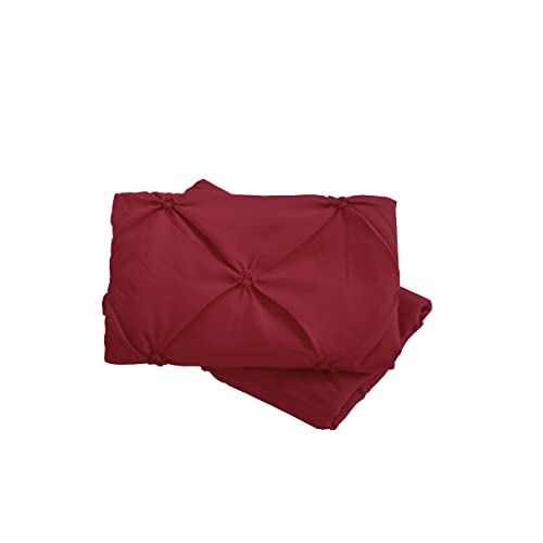 Vaulia Lightweight Soft Microfiber Pintuck Pillow Shams, Well Crafted Pinch Pleat, Queen Size (20X30) Dark Red 2-Pack #TOP2