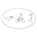 CafePress Autocollant ovale pour pare-chocs Motif triathlon fille Noir sans mots