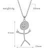 Ozmw 1 Stücke Silberne Smiley Finger Halskette, Lustige Graffiti Halskette, Mittelfinger Kette, Funny Geschenk für Einen Guten Freund #4