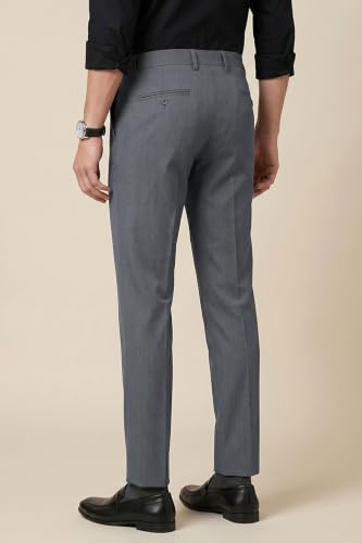 Image of Peter England Men's Slim Fit Mid Rise Solid Formal Trouser