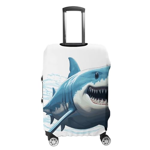 Blue Shark Travel Luggage Cover Anti-scratch Suitcase Cover Elastic Suitcase Protective Cover Fits 19-32 Inch Luggage XL4