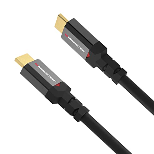 Monster Cable HDMI 2.1 Gaming UHD 8K 4K-144Hz pour PS5, XBOX 48 Gbps 1,80 m Noir