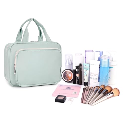 Image of Large Hanging Toiletry Bag Travel Makeup Bag Cosmetic Organizer for Women and Girls (Mint Green (Medium))