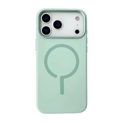 Coque iPhone 17 Pro silicone liquide vert menthe avec charge magnétique Magsafe