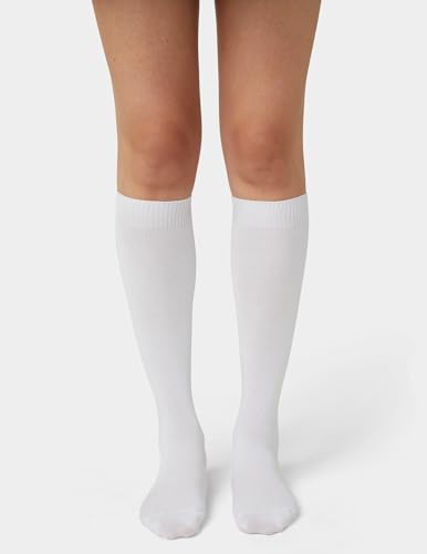 Image of HUE Women's Flat Knit Cotton Knee High Socks for Women 3 Pair Pack