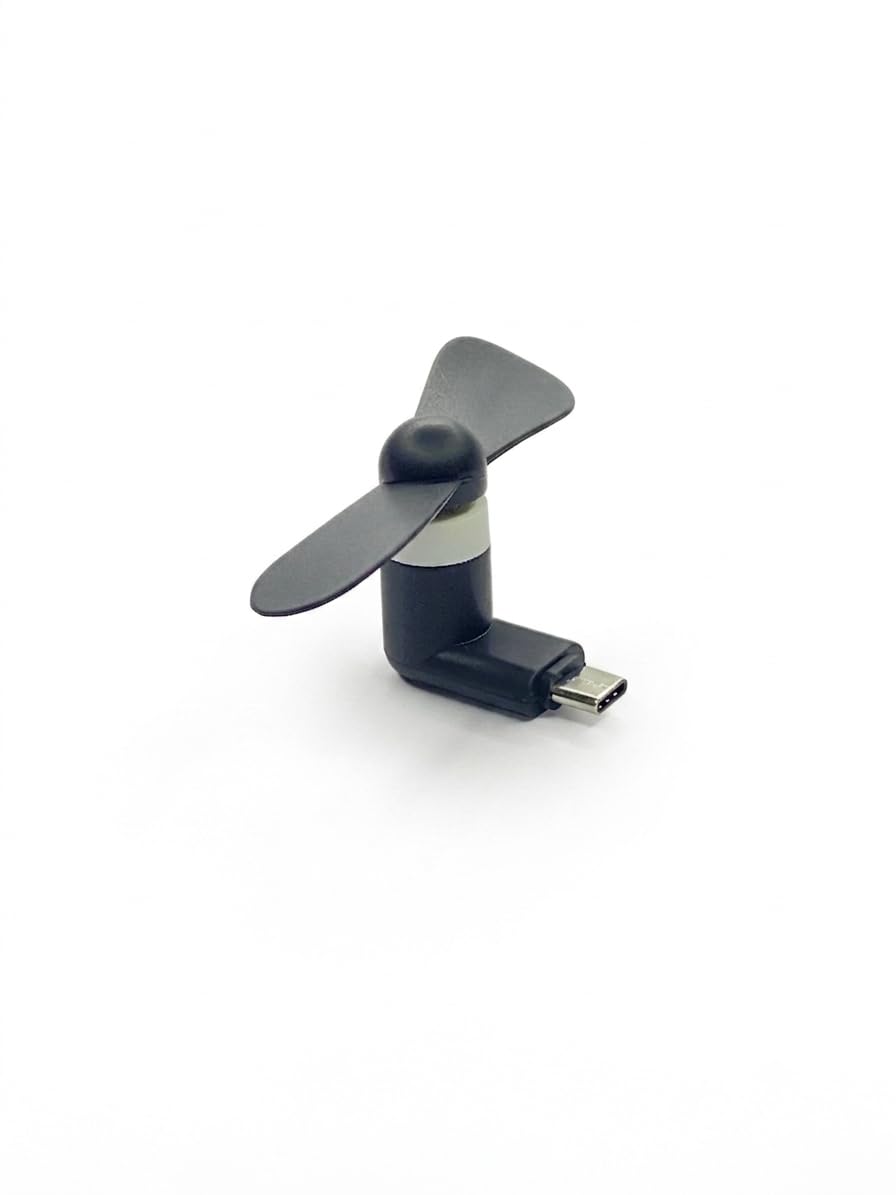 Mini USB Type-C Portable Fan for Smartphones & Laptops, Black | Plug-and-Play, Quiet Micro-Motor, Soft Blades, L-Shaped Grip, Travel Essential-image-37