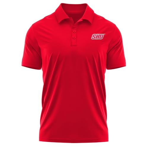Campus Lab Sacred Heart University Adult Mens Polo Left Chest Logo Red Large