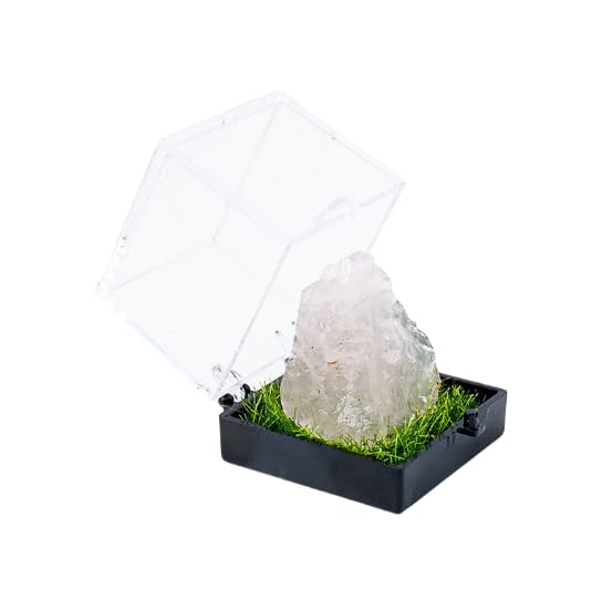 Namzi 2 Pieces of White Natural Crystal raw Stone Mining Label Box Ornament, Crystal raw Stone Children's Mining Science Popularization Teaching Gift Ornament