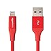 Produktbild AmazonBasics Lightning auf USB A Kabel, Apple MFi Zertifiziert - 0,9 m, 1er Pack, Rot