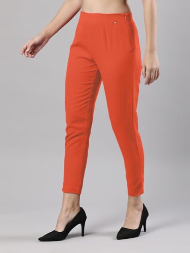 Image of Femmora Comfortable Fit Solid Straight Pant, Breathable Cotton Fabric with Side Zip Button Closure, for Women, Pack of 1