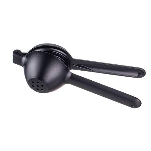 Kit Cozinha Espremedor Limão Alho Colher de Sorvete Preto
