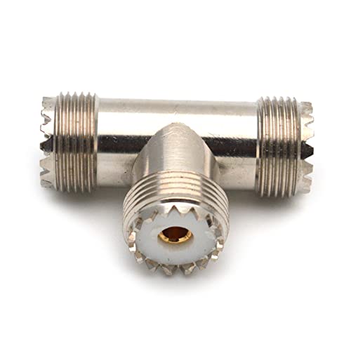 XIAHIOPT 1 paquete de conector triple UHF PL-259 a adaptador conector coaxial UHF en forma de T