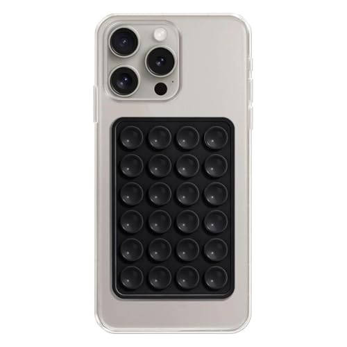 Image of Suction Phone Case, Phone Suction Sticker, Silicone Suction Phone Case for Hands-Free Mobile Accessory Holder Grip, Video Phone Accessory Compatible Mirror, Shower (Pack of-1) Multicolor