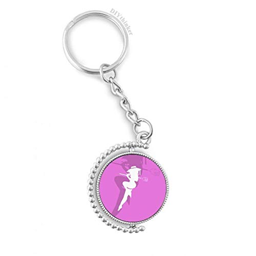 Porte-clé rotatif DIYthinker Fille Jambes Longues anneau multicolore de 1,2 x 3,5 pouces