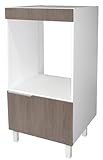 BERLIOZ CREATIONS Mueble de Media Columna para Horno Empotrado, 60 cm, Otro, Roble Estructurado, 60 x 60