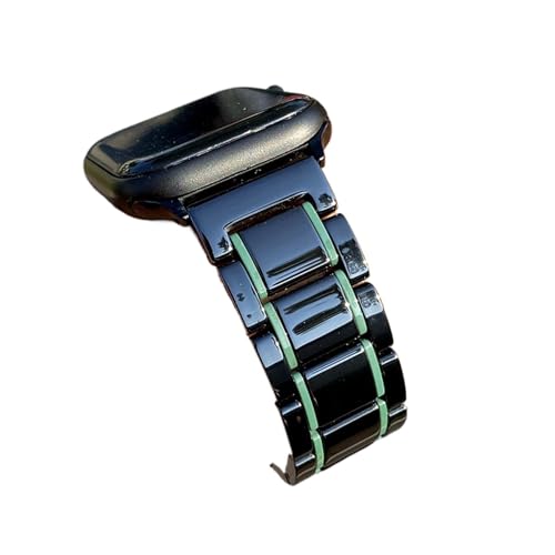 YYJzsw 20mm 22mm �X�`�[�� �Z���~�b�N �X�g���b�v Samsung Galaxy Watch4 5 40mm 45 44mm Pro ���v�o���h ���X�g�o���h �x���g �u���X���b�g�ƌ݊�������(Black and green,20mm)