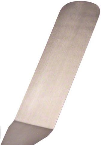 Update International Stainless Steel Solid Flexible Turner with Wood Handle, 14-1/2-Inch