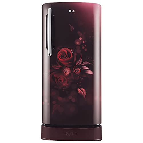LG 201 L 5 Star Inverter Direct-Cool Single Door Refrigerator (GL-D211HSEZ, Scarlet Euphoria, Base stand with drawer, Gross Volume- 204 L)