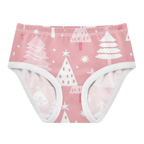 Christmas Trees 1-piecing Hip Design Girls' Panties Organic Underwear for Toddler in Sizes 2T,3T, 4T, 5T, 6Y and 8Y