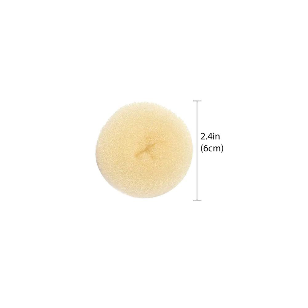 6 Stück 6 cm kleine Duttknoten, Donut-Haarknoten, für Kinder (Beige)