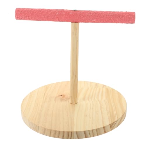HEMOTON Bird Perch Stand for Parakeets Cockatiels Decorative Training Tool Durable Wooden Playground for Birds for Chewing Exploring Activities