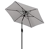 Der Bezug ist aus regenabweisendem Polyestergewebe, in verschiedenen Farben erhältlich und besitzt einen guten UV-Schutz von 50+