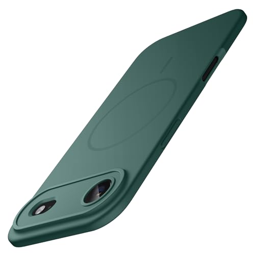 Image of JETech Magnetic Silicone Case for iPhone Air, Midnight Green | Compatible with MagSafe, Silky Soft Touch, Full Camera Lens Protection, Shock Absorbing Phone Cover