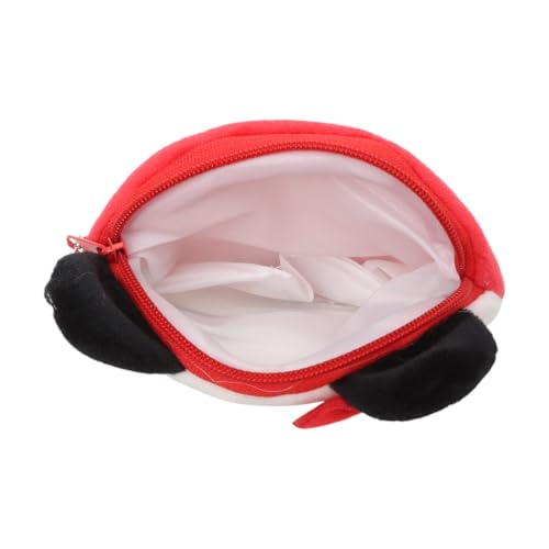 VOCOSTE 1Pcs Money Pouch Pandas Cartoon Coin Purse Plush Fabric Black White Red 11x10cm3