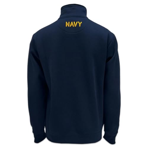 Armed Forces Gear US Navy Anchor Embroidered Fleece Quarter Zip Sweatshirt (Navy)3