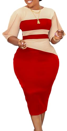 Work Dress for Women Elegance Church Dresses Midi Bodycon Pencil Dress Teacher Office Business and Casual Outfits