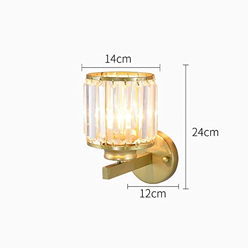 Aplique de pared de cristal y oro moderno con luces creativas de hierro para el dormitorio de hotel 7