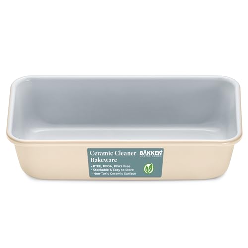 Premium Loaf Pan 1 Lb – Aluminum, Ceramic Non-Stick Coating, Ptfe & Pfoa Free, Even Heat, Non-Toxic, 4.7' X 9', Perfect For Pound Cakes, Breads, & More - Cream