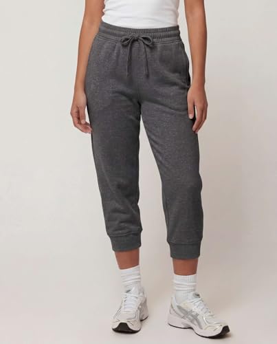 Image of Real Essentials 3 Pack: Women's Fleece Capri Joggers Athletic Lounge Gym Running Sweatpants with Pockets (Available in Plus)