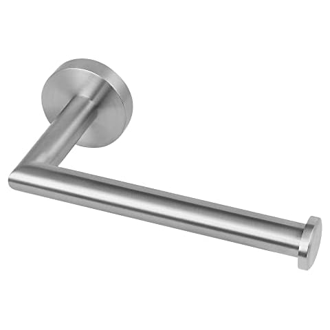 HITSLAM Brushed Steel Toilet Roll Holder Wall Mounted SUS 304 Stainless Steel Silver Toilet Paper Holder Waterproof Rotateproof Toilet Tissue Holder for Bathroom - Brushed Nickel Cover