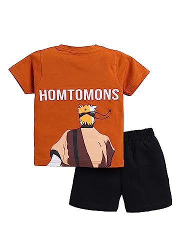Image of CUTOPIES Boys Powder Blue Cotton Printed Half Sleeves T-shirt and Shorts Set (Pack Of 1) Baby Boys' Clothing Sets