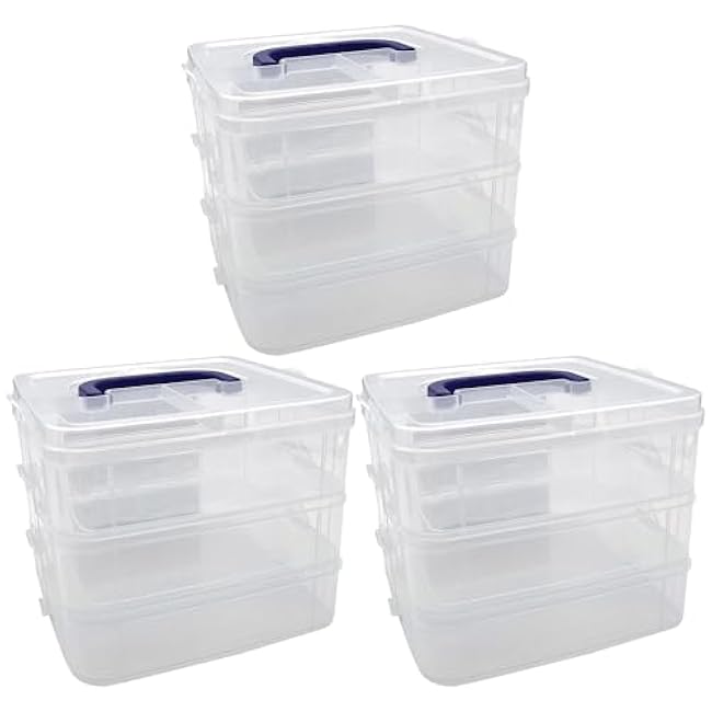 Teacher Created Resources Clear Stackable Storage Containers (TCR20449), 7L x 6.5W x 5.38H