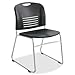 (3 Pack Value Bundle) SAF4292BL Vy Series Stack Chairs, Plastic Back/Seat, Sled Base, Black, 2/Carton
