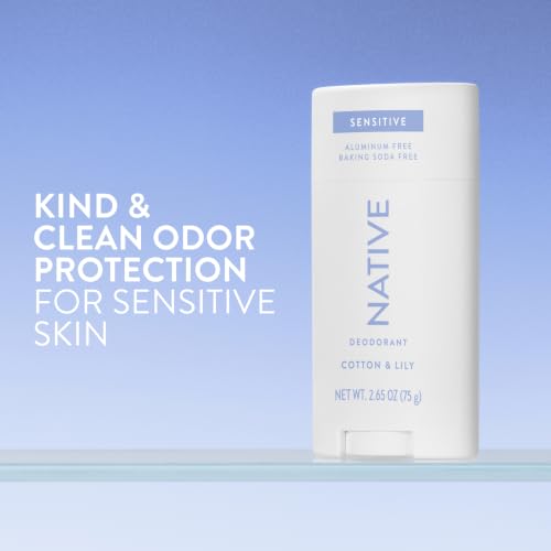 Native Sensitive Deodorant Contains Naturally Derived Ingredients, 72 Hour Odor Control | Deodorant for Women & Men, Aluminum Free with Baking Soda, Coconut Oil and Shea Butter, Cotton & Lily - image 2