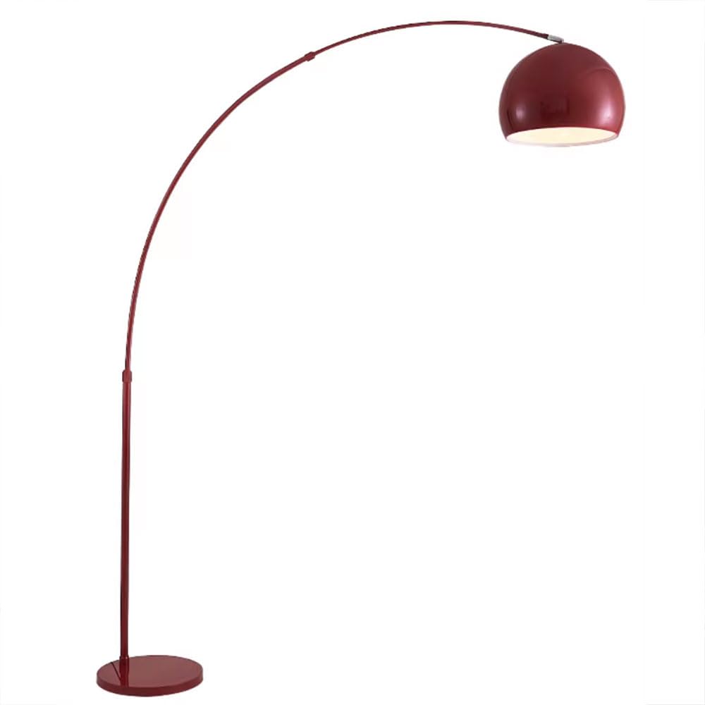 Lampada Da Terra Ad Arco Rosso Lampade Terra Regolabili Libera Lampada Verticale In Metallo Lucido Luci Da Terra Decorative Interne Terra Lettura Lampade Alte Atmosfera Luce Terra Per Soggiorn